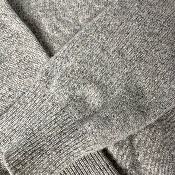 J Crew Lambswool Sweater Size M Tan Shawl Collar Grandpa - Picture 10 of 12